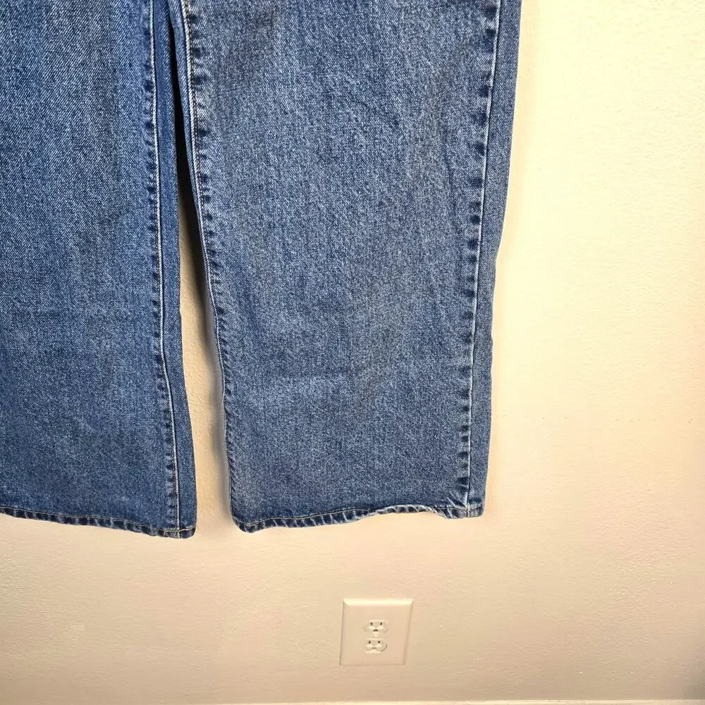 Cotton On Jeans Women's 4 Long Wide Leg Medium Wash Casual Boho Summer Beachy